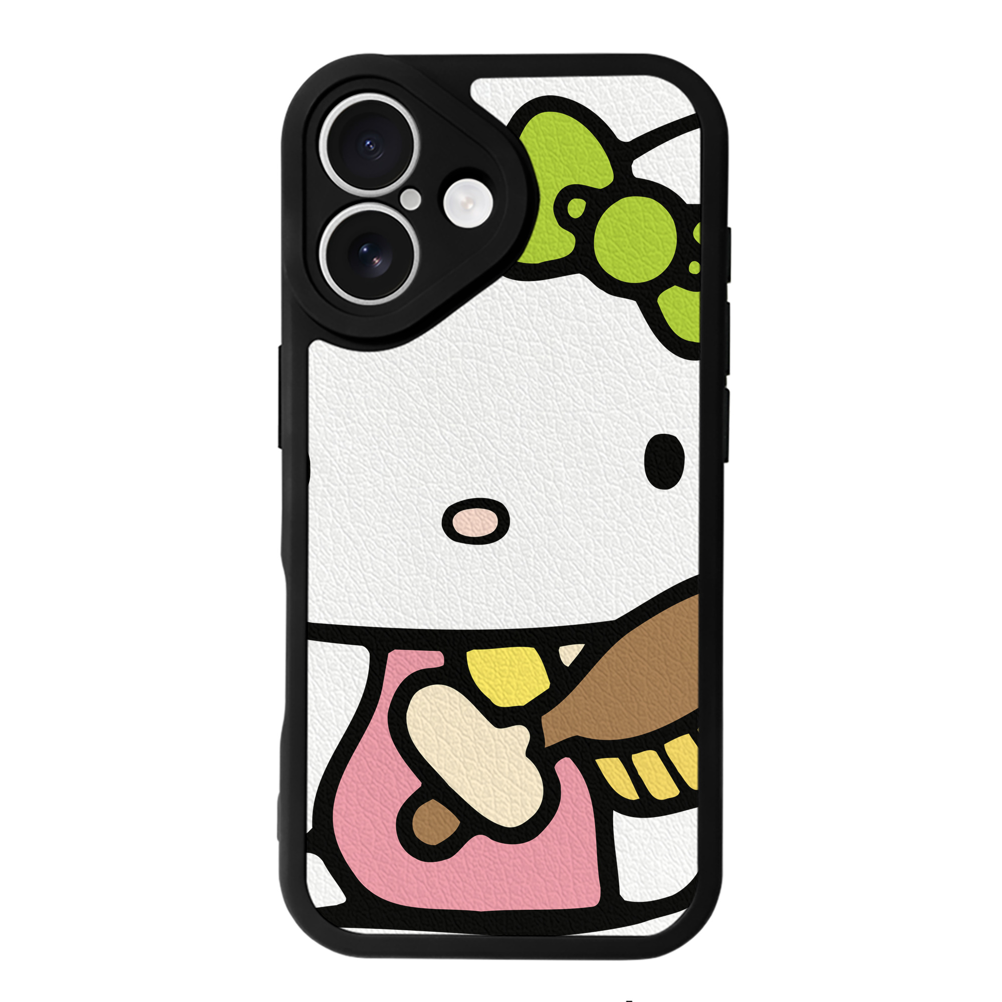 （画像用） Hello Kitty ハローキティ 【iPhone 16シリーズ対応】シリコンスマホケース（レザー調） 材質：シリコン